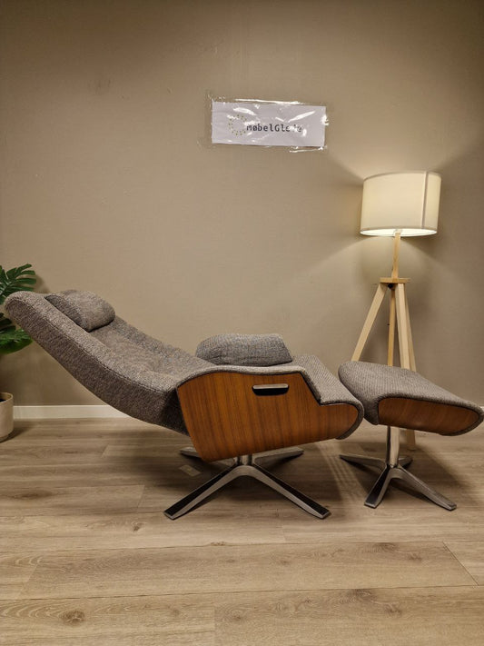 PENT BRUKT | Conform Partner lenestol med krakk i Grå