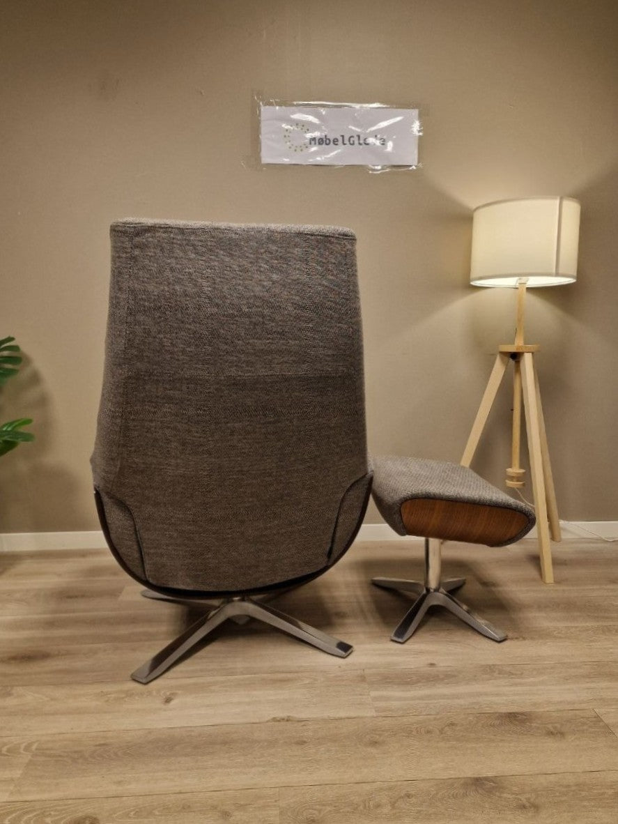 PENT BRUKT | Conform Partner lenestol med krakk i Grå