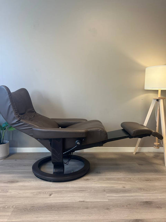 Stressless Wing Power (M) Leg&Back elektrisk lenestol Brun skinn med batteri