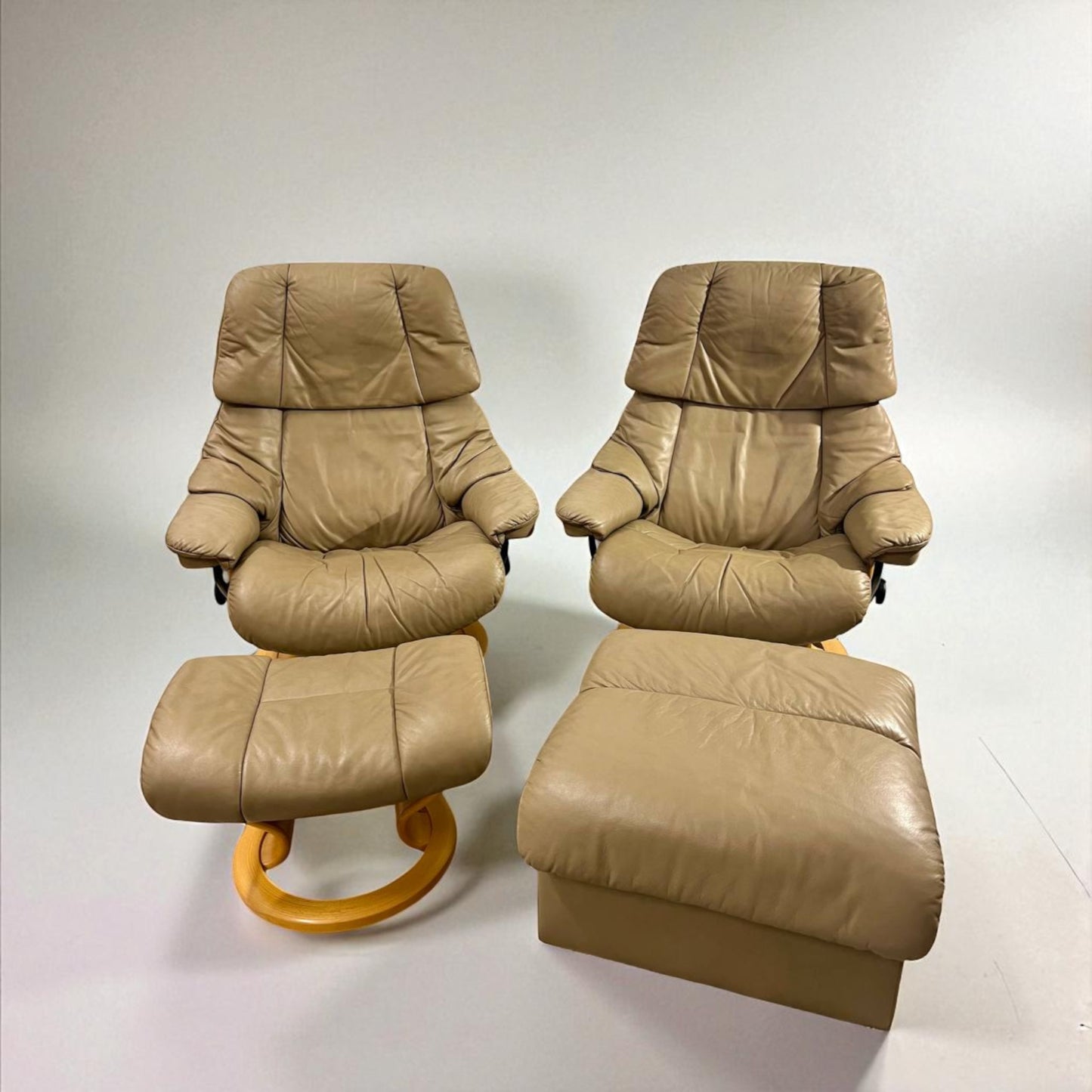 2stk Stressless Reno (L) m/1 krakk og 1 puff