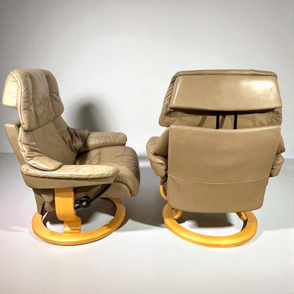 2stk Stressless Reno (L) m/1 krakk og 1 puff
