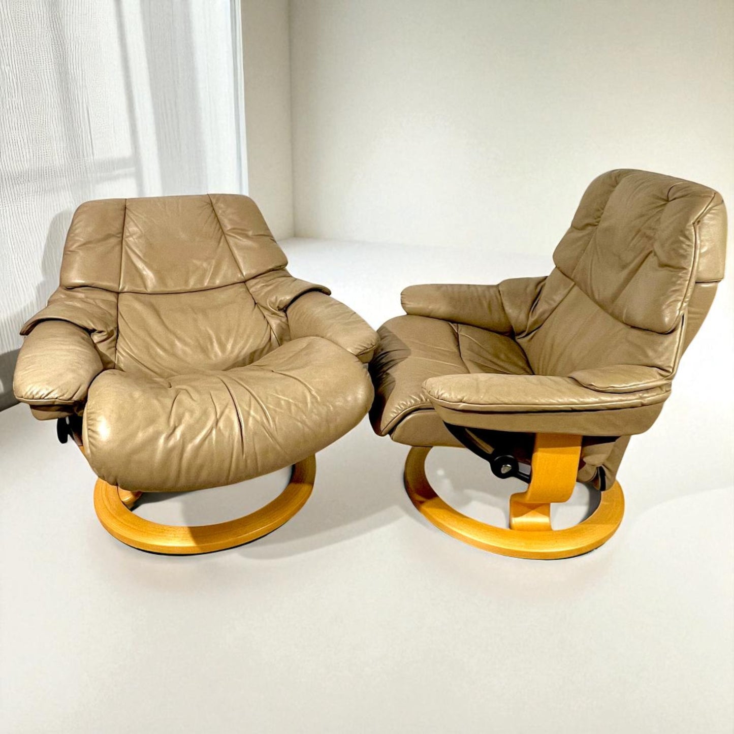 2stk Stressless Reno (L) m/1 krakk og 1 puff