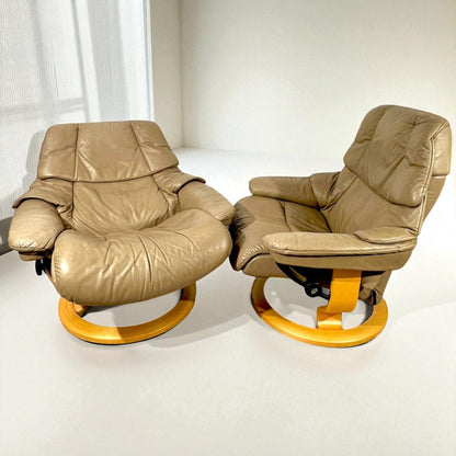 2stk Stressless Reno (L) m/1 krakk og 1 puff
