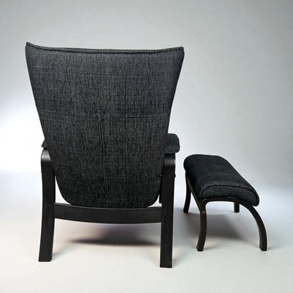 Conform Easy lenestol med fotskammel – Ergonomisk komfort i mørk grå