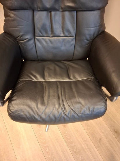 Brukt Stressless Ruby lenestol m/krakk i sort - helvisning