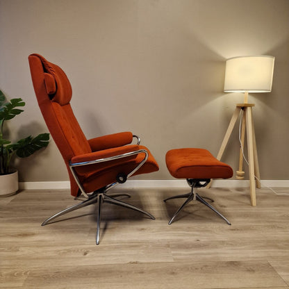 Stressless Metro lenestol m/krakk i rød velour