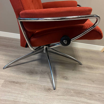 Stressless Metro lenestol m/krakk i rød velour