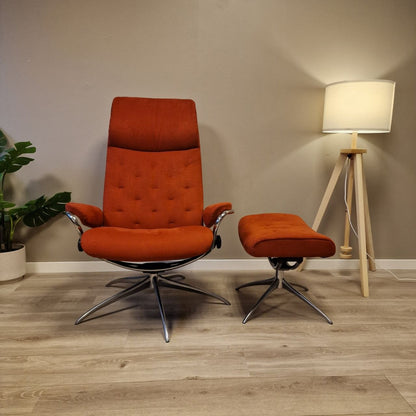 Stressless Metro lenestol m/krakk i rød velour