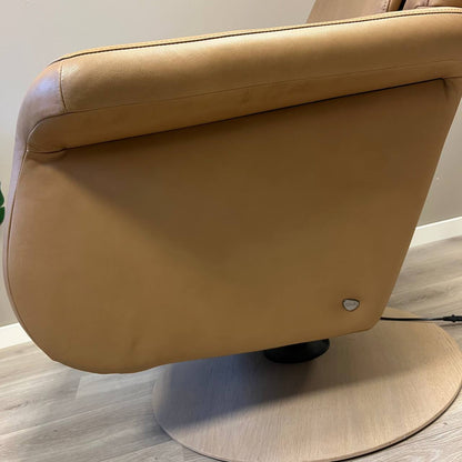 Stressless Sam elektrisk lenestol i beige skinn – varme og massasje