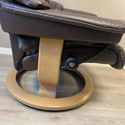 Stressless Reno lenestol m/krakk i brunt skinn
