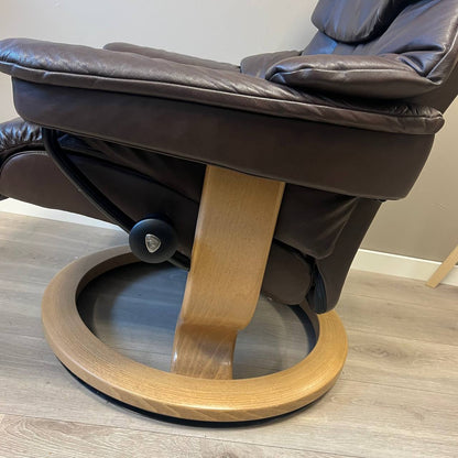 Stressless Reno lenestol m/krakk i brunt skinn