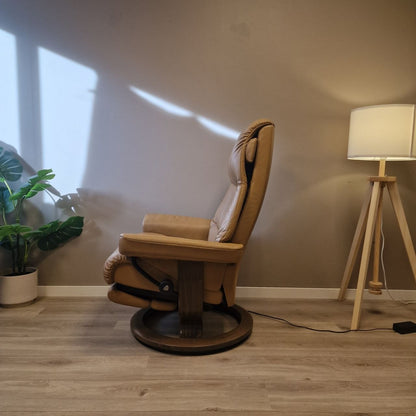 Stressless View elektrisk lenestol m/integrert fothviler i beige skinn