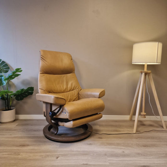 Stressless View elektrisk lenestol m/integrert fothviler i beige skinn