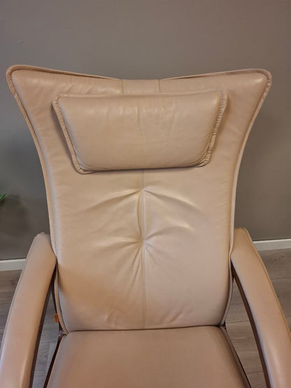 Brunstad Delta Swing lenestol m/krakk Lyst beige skinn