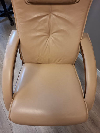 Brunstad Delta Swing lenestol m/krakk Lyst beige skinn