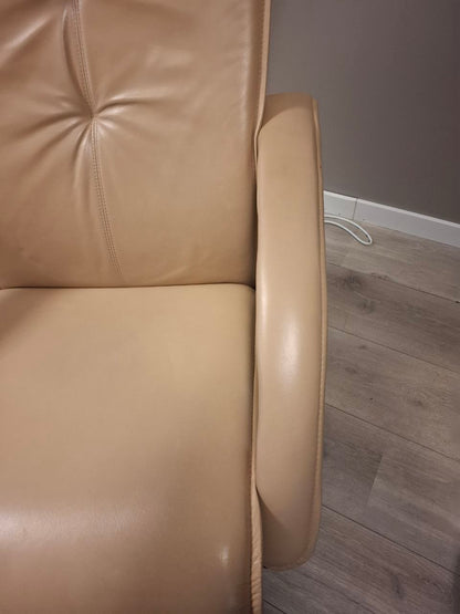 Brunstad Delta Swing lenestol m/krakk Lyst beige skinn