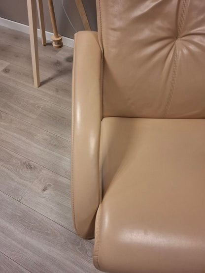 Brunstad Delta Swing lenestol m/krakk Lyst beige skinn