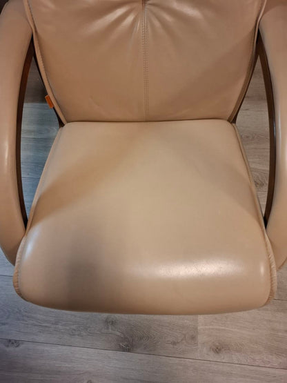 Brunstad Delta Swing lenestol m/krakk Lyst beige skinn
