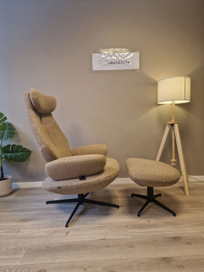 Brukt Brunstad SPLIT lenestol m/krakk i offwhite teddy - detaljbilde understell