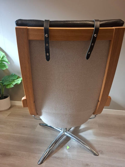 Conform Life lenestol m/krakk i svart skinn