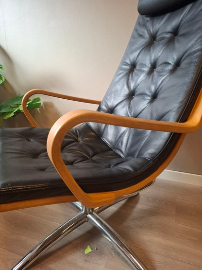 Conform Life lenestol m/krakk i svart skinn
