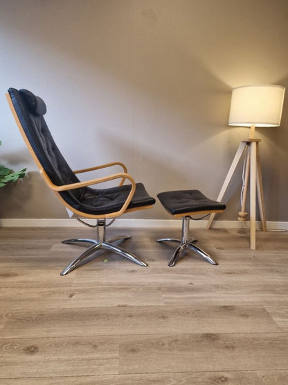 Conform Life lenestol m/krakk i svart skinn