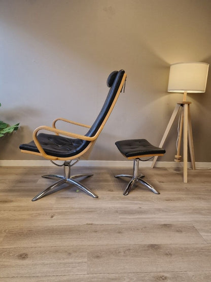 Conform Life lenestol m/krakk i svart skinn