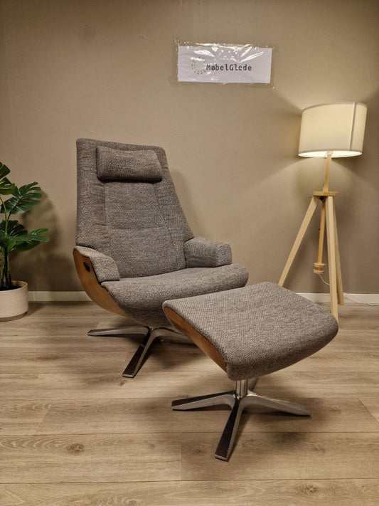 PENT BRUKT | Conform Partner lenestol med krakk i Grå