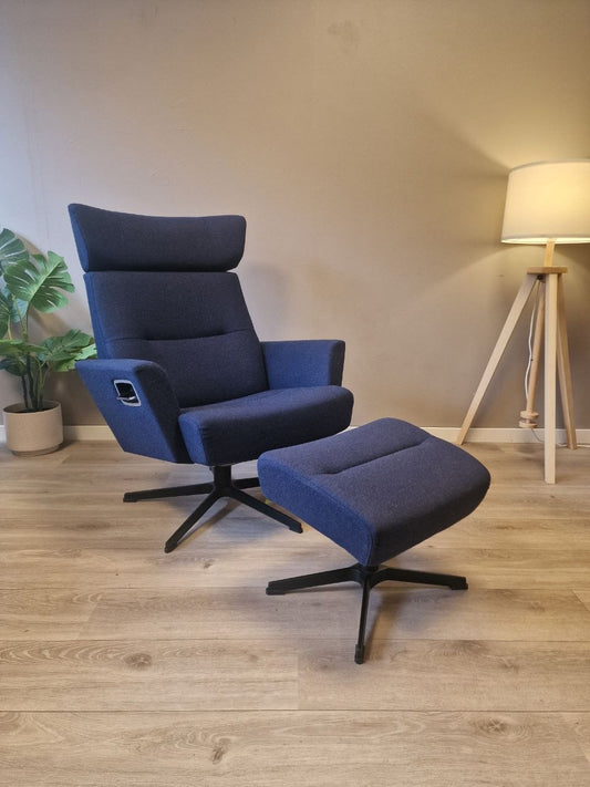 Conform Relieve lenestol m/krakk i marineblått stoff