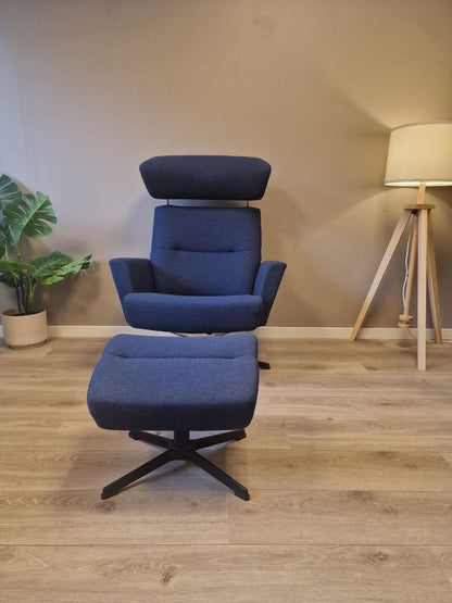 Conform Relieve lenestol m/krakk i marineblått stoff