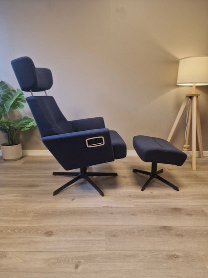Conform Relieve lenestol m/krakk i marineblått stoff