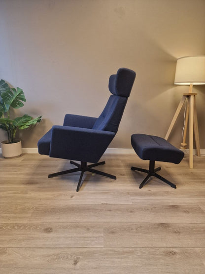 Conform Relieve lenestol m/krakk i marineblått stoff