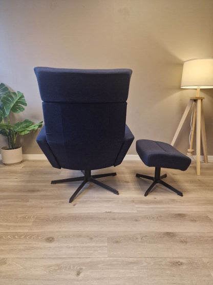 Conform Relieve lenestol m/krakk i marineblått stoff