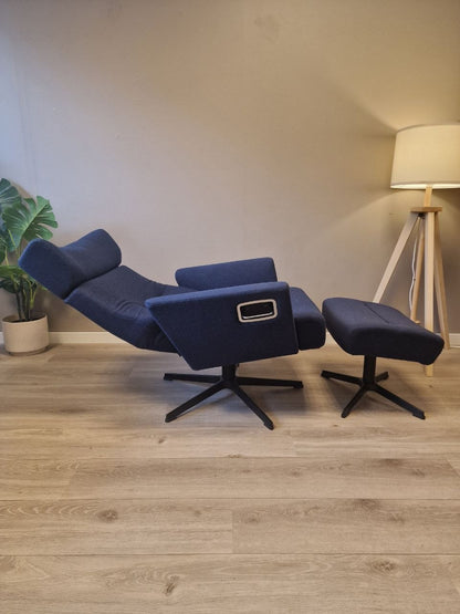 Conform Relieve lenestol m/krakk i marineblått stoff