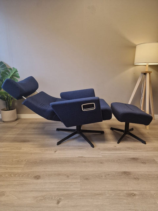 Conform Relieve lenestol m/krakk i marineblått stoff