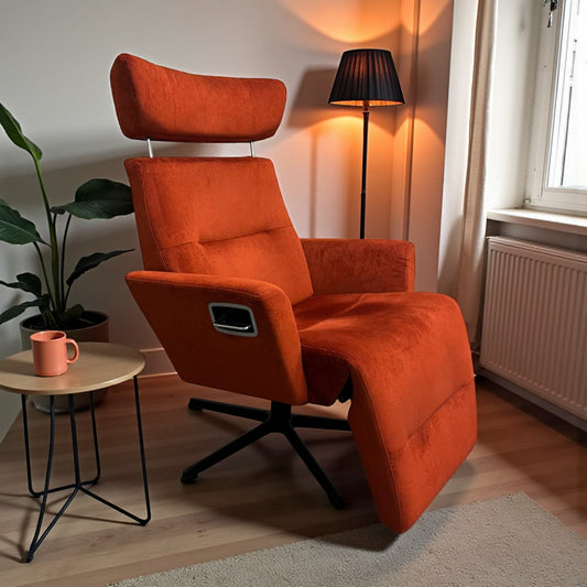 Conform Relieve lenestol – Oransje tekstil | Ergonomisk luksus | MøbelGlede