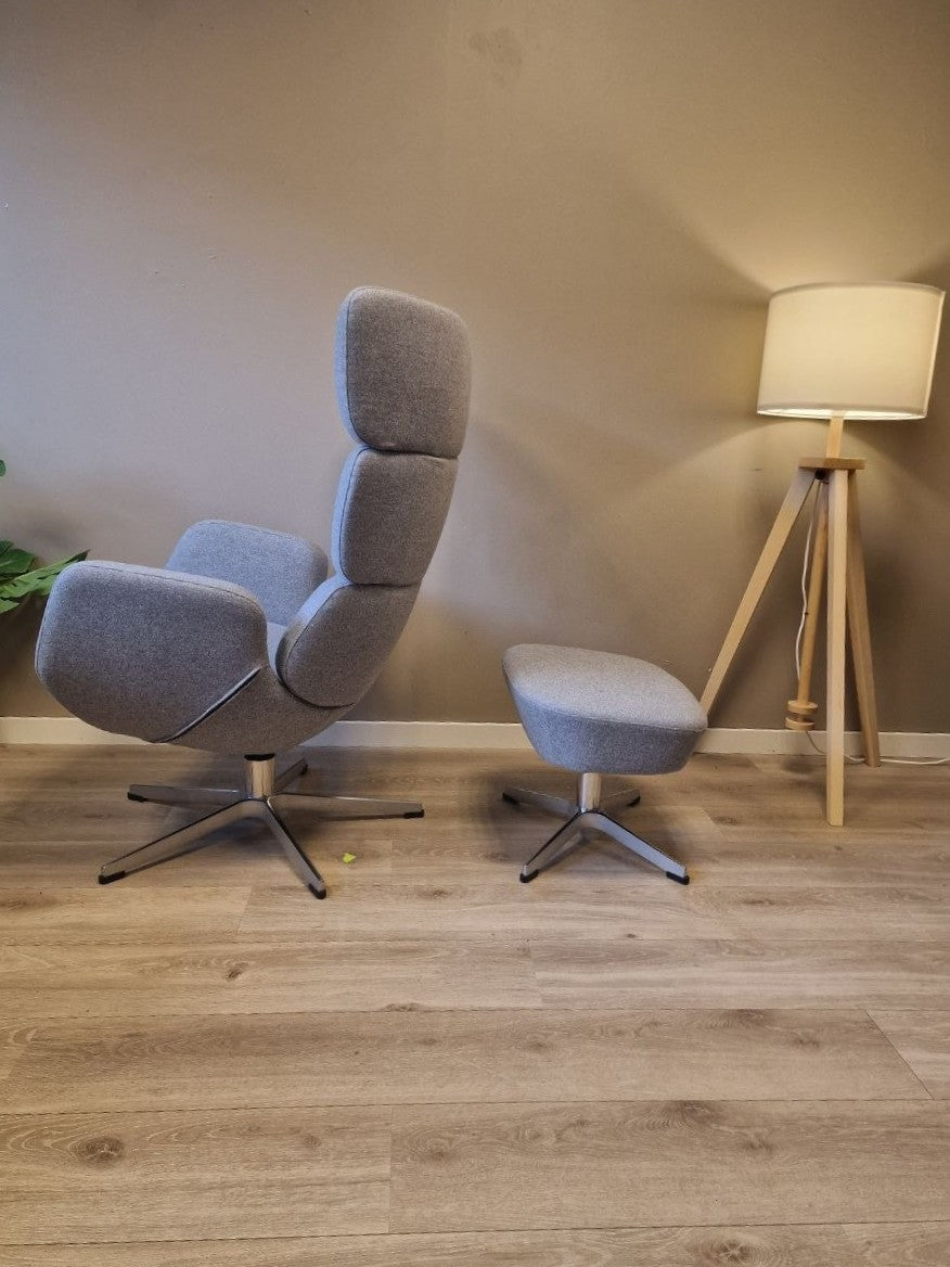 Conform Turtle lenestol m/krakk i grå tekstil