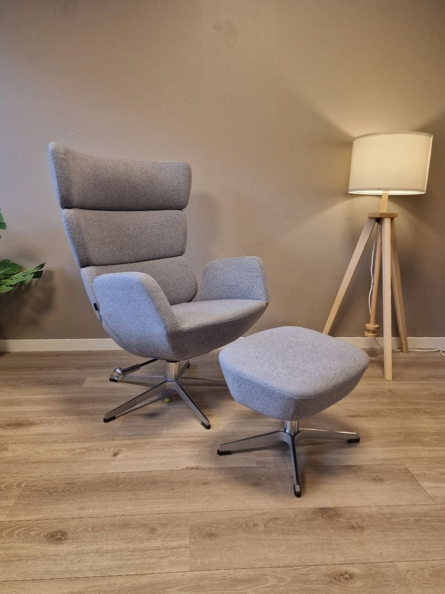 Conform Turtle lenestol m/krakk i grå tekstil