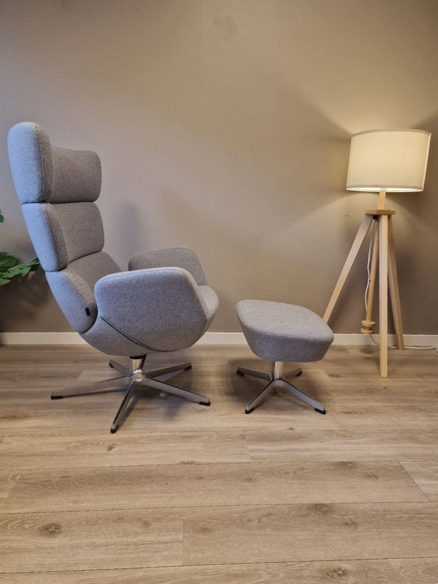 Conform Turtle lenestol m/krakk i grå tekstil