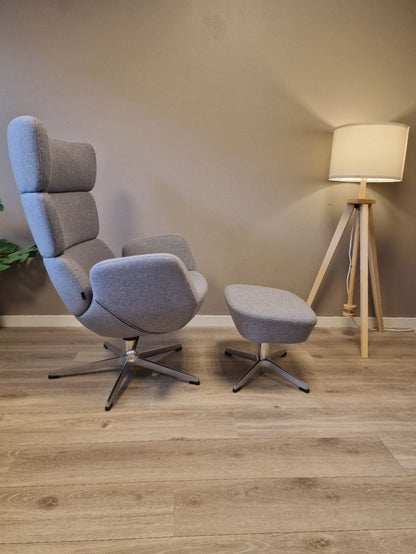 Conform Turtle lenestol m/krakk i grå tekstil