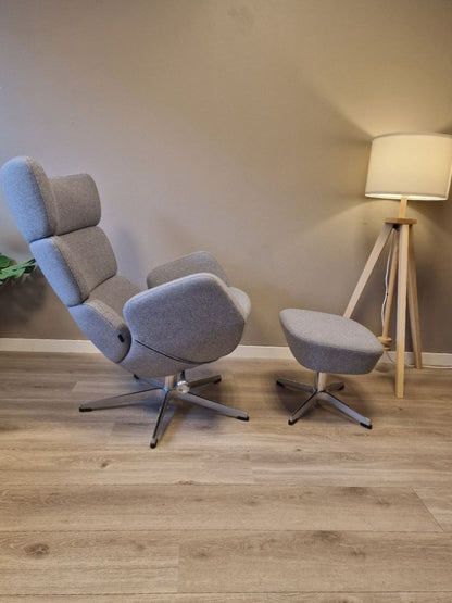 Conform Turtle lenestol m/krakk i grå tekstil