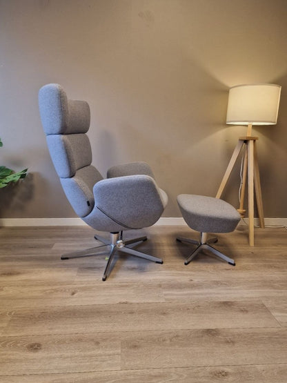 Conform Turtle lenestol m/krakk i grå tekstil