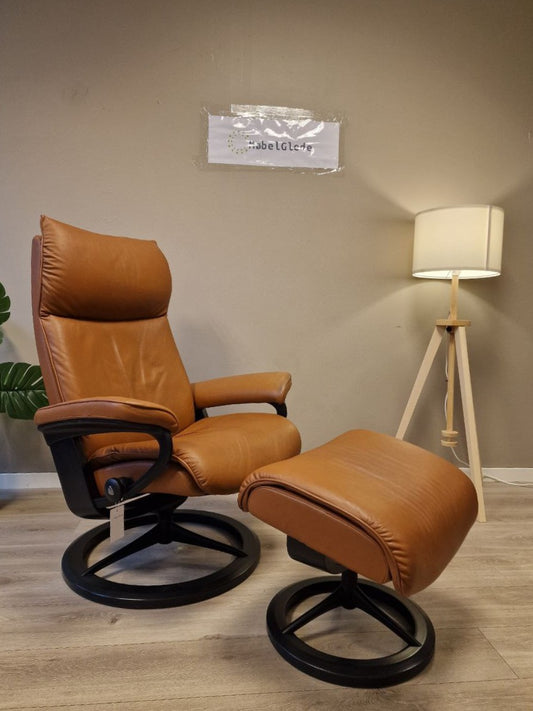 Stressless® Aura (M) lenestol m/krakk i cognac