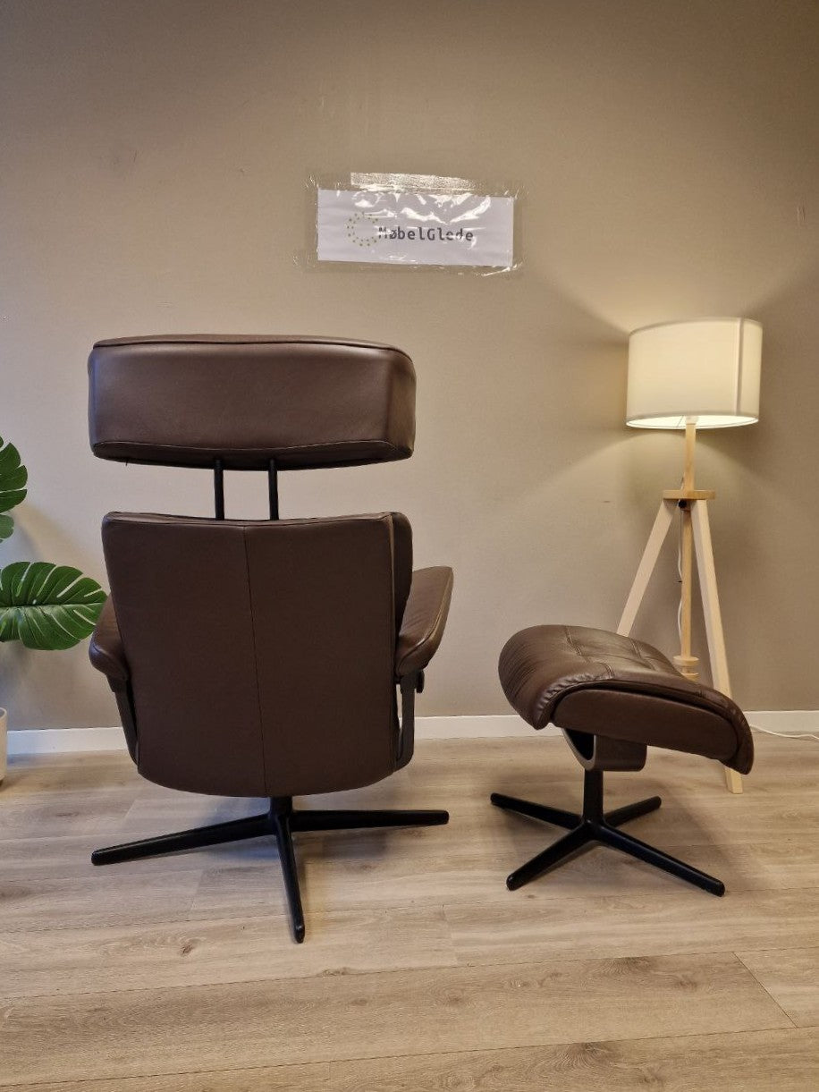 Brukt Stressless Erik lenestol m/krakk i brun - i interiorsetting