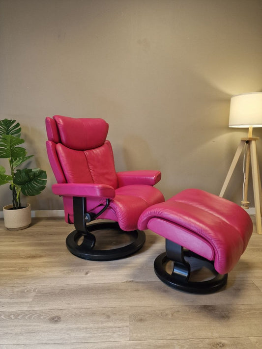 Brukt Stressless Magic (s) lenestol m/krakk i Rosa - frontvisning