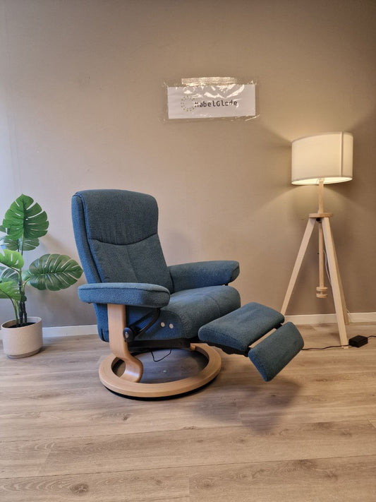 PENT BRUKT | Ekornes Stressless Peace Power lenestol (M) i blå