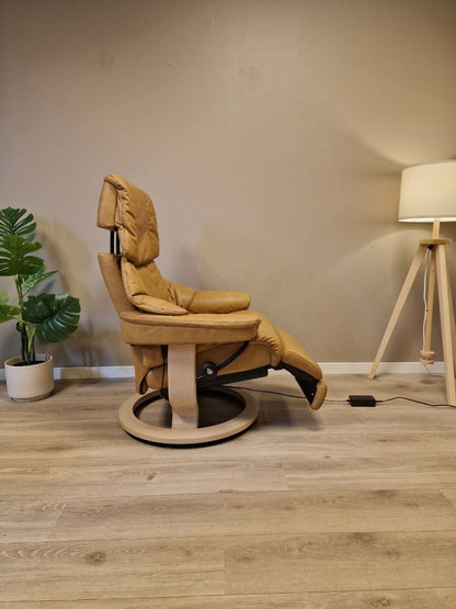 Brukt Stressless Reno Power Leg&Back lenestol (M) i cognac - bakvisning