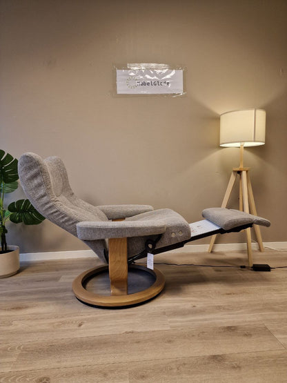 Brukt Stressless Wing Power lenestol (M) i grå - detaljbilde understell