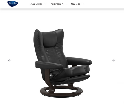 Stressless Wing Power lenestol (M) i svart