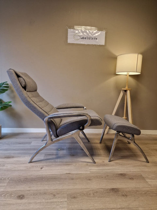 Brukt Stressless You lenestol m/krakk i grå - sidevisning